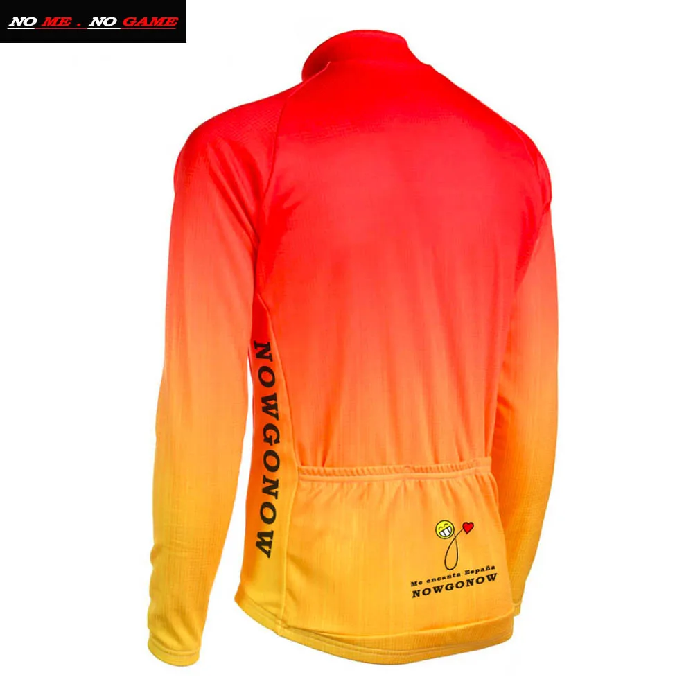 Джерси для велоспорта сборной Испании флисовая мужская одежда с длинным рукавом