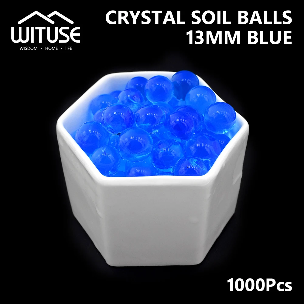 Blue 1000 шт./пакет жемчуг в форме кристалла почвы воды бусины грязи растут Волшебные желе шары домашний декор Аква почва, воды отек мяч - Цвет: Blue