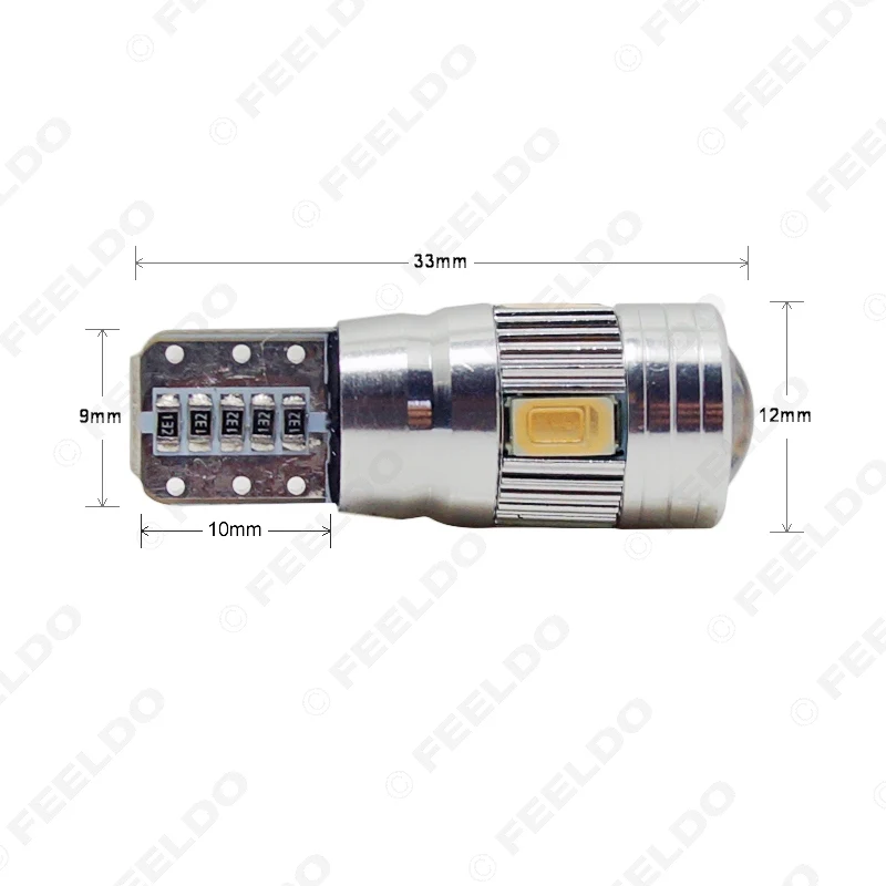 FEELDO 2 шт. мощность T10/W5W/194/168 6SMD 5630 LED Canbus безошибочная автомобильная светодиодная
