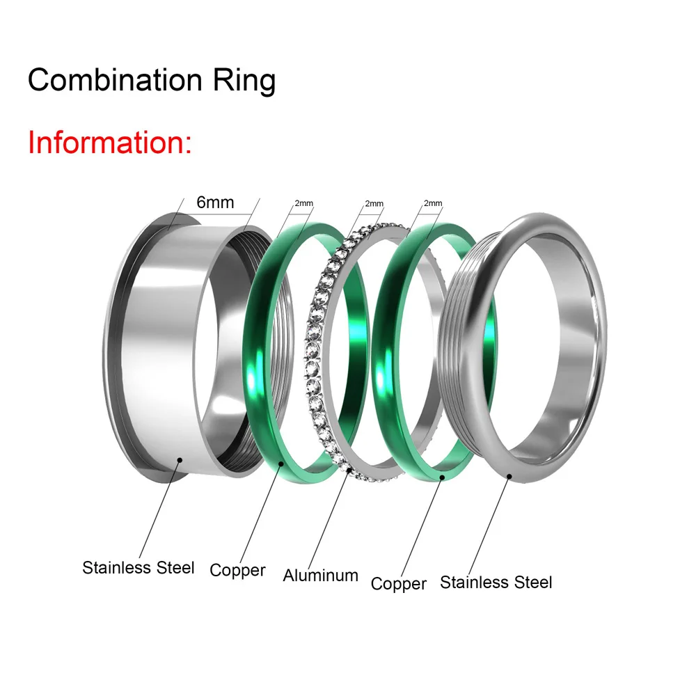 Cremo эффектные Сменные Заполненные Кольца Аксессуары Кольцо из нержавеющей стали