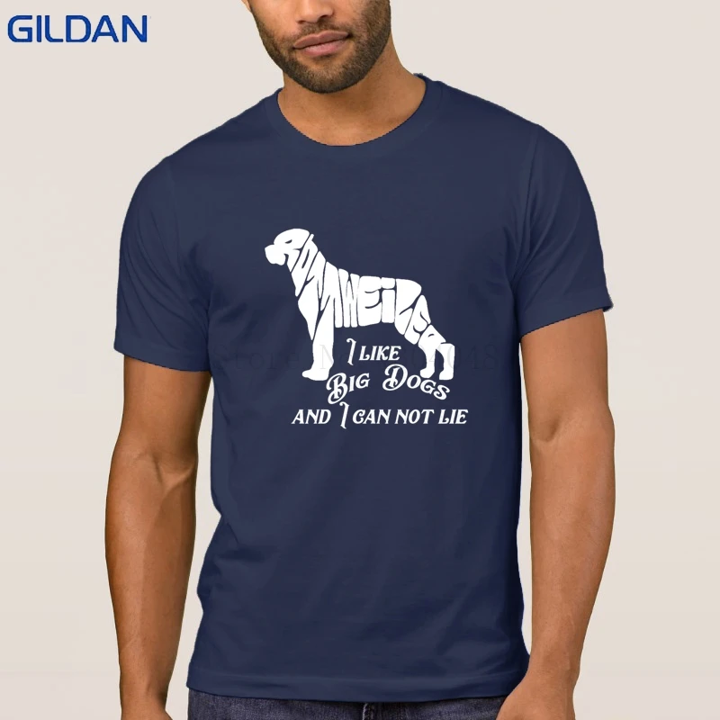 Трикотажные Ротвейлер я люблю большие собаки футболки оригинальные Camiseta