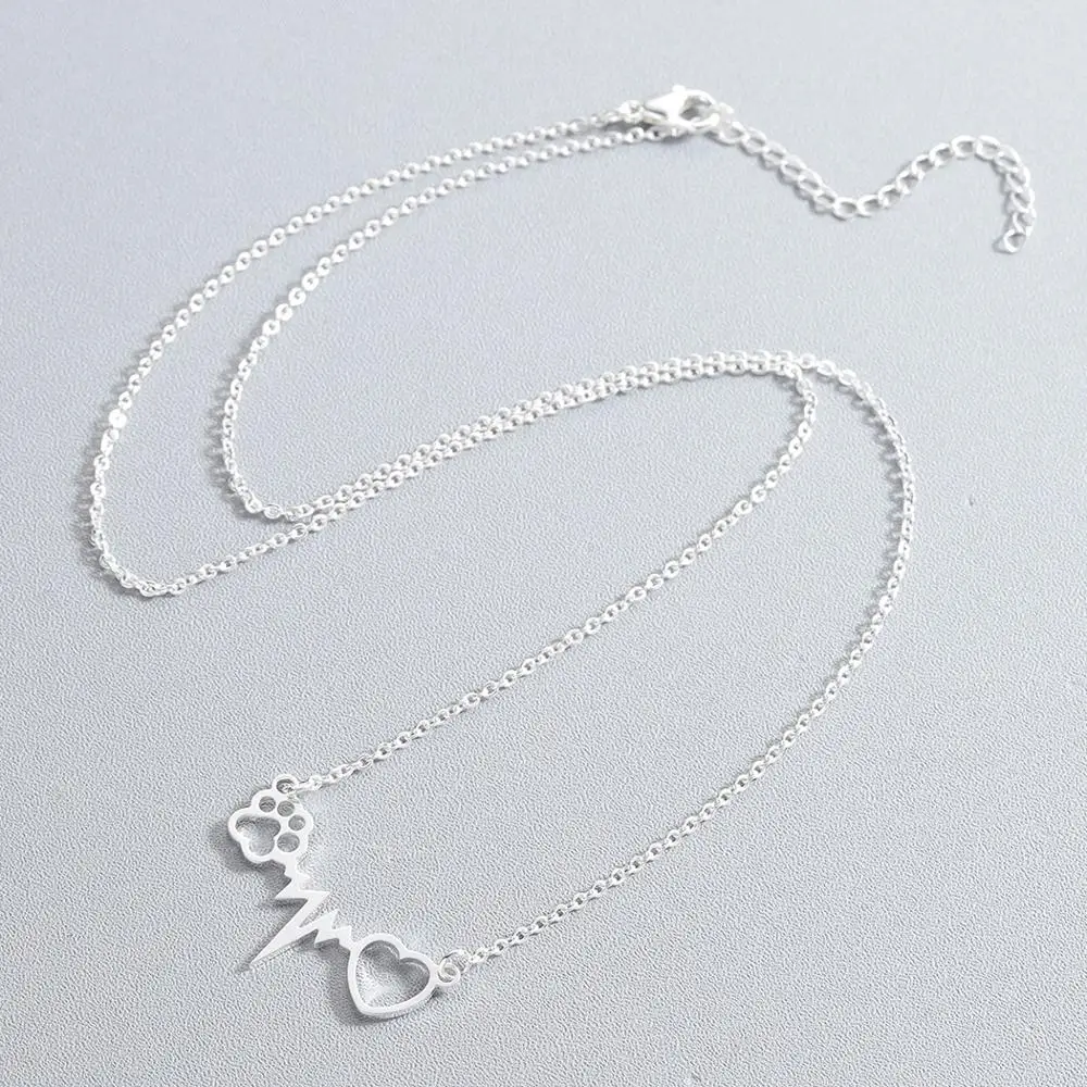 Ожерелье из нержавеющей стали с подвеской в виде кошек лап|Ожерелья подвеской| |