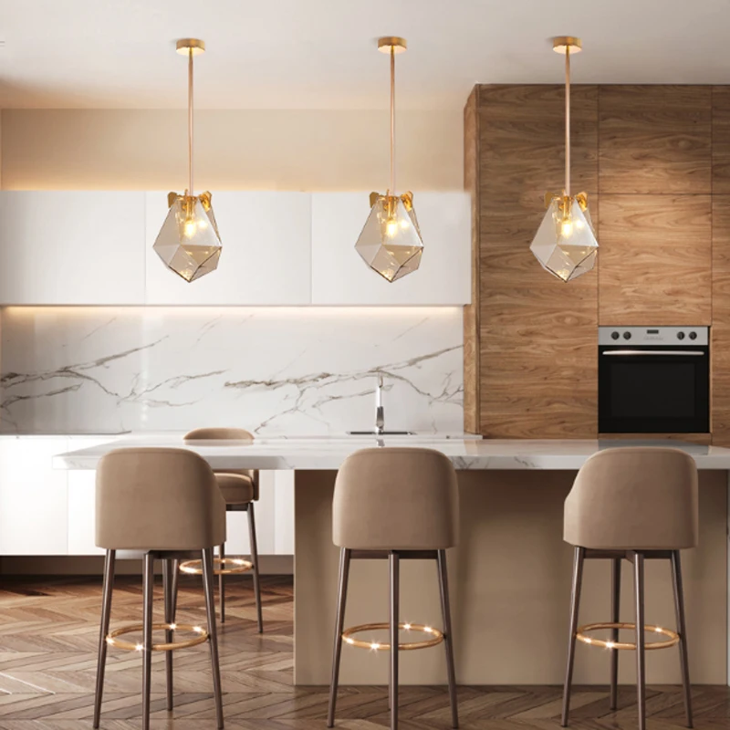 Современный минималистичный многогранный креативный дымчато серый стеклянный