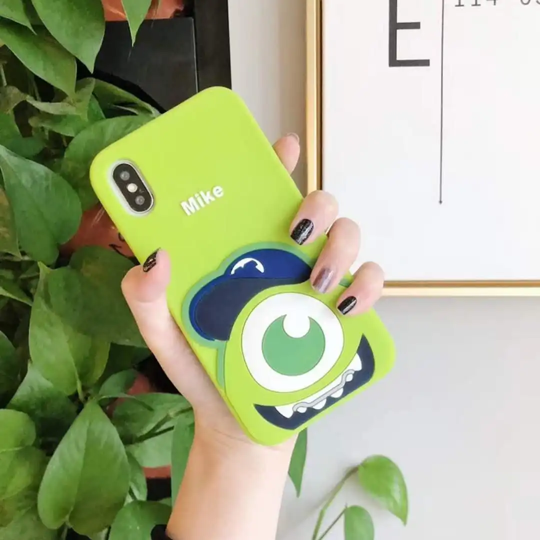 SAM S10 plus Cartoon Silicone Case 3D Cute Sullivan phone cover For Samsung S9 S8 / Note 8 /9 Mike Wazowski Soft case |