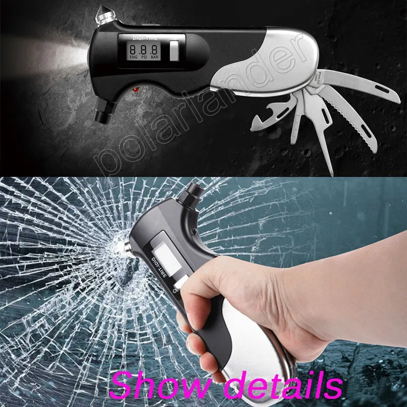 LED Дисплей автомобиля Аварийные молотки фонарик калибровочных воздуха