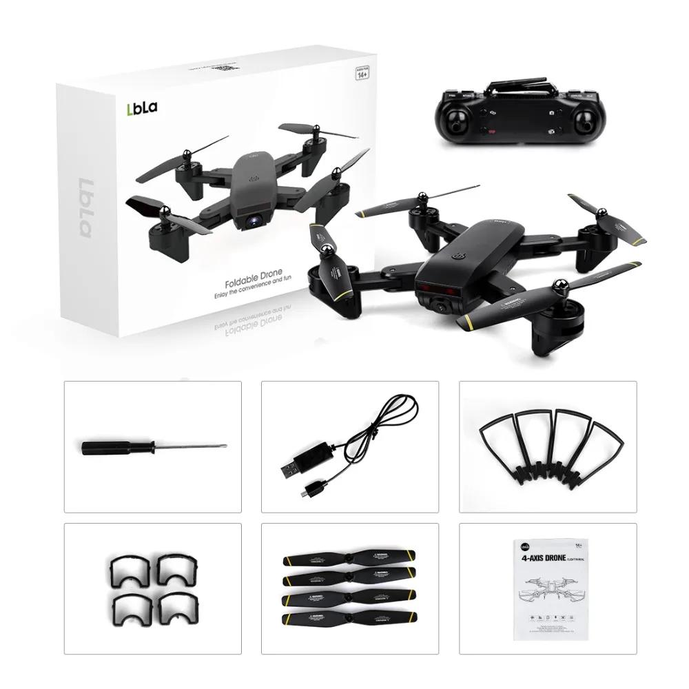 LBLA Drone with Camera WIFI FPV Quadcopter 720P HD Live Video Headless Mode 2.4GHz 4CH 6 Axis Gyro Foldable RTF | Игрушки и хобби