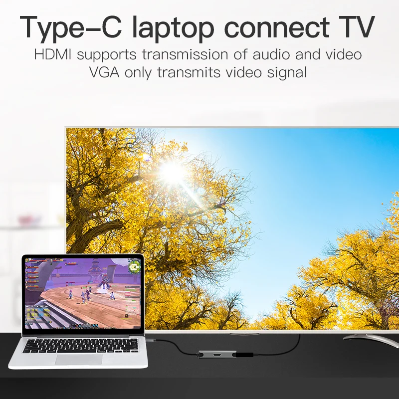 Адаптер VENITON для ноутбука MacBook ChromeBook USB C концентратор на HDMI VGA выход Type женский|to