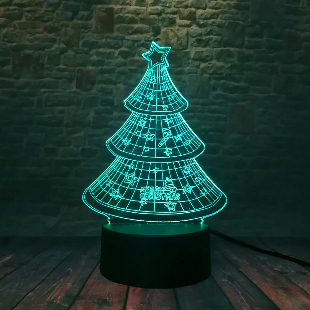 Новинка Рождественский колокольчик для елки Звездный зонт 3D 7 цветов с