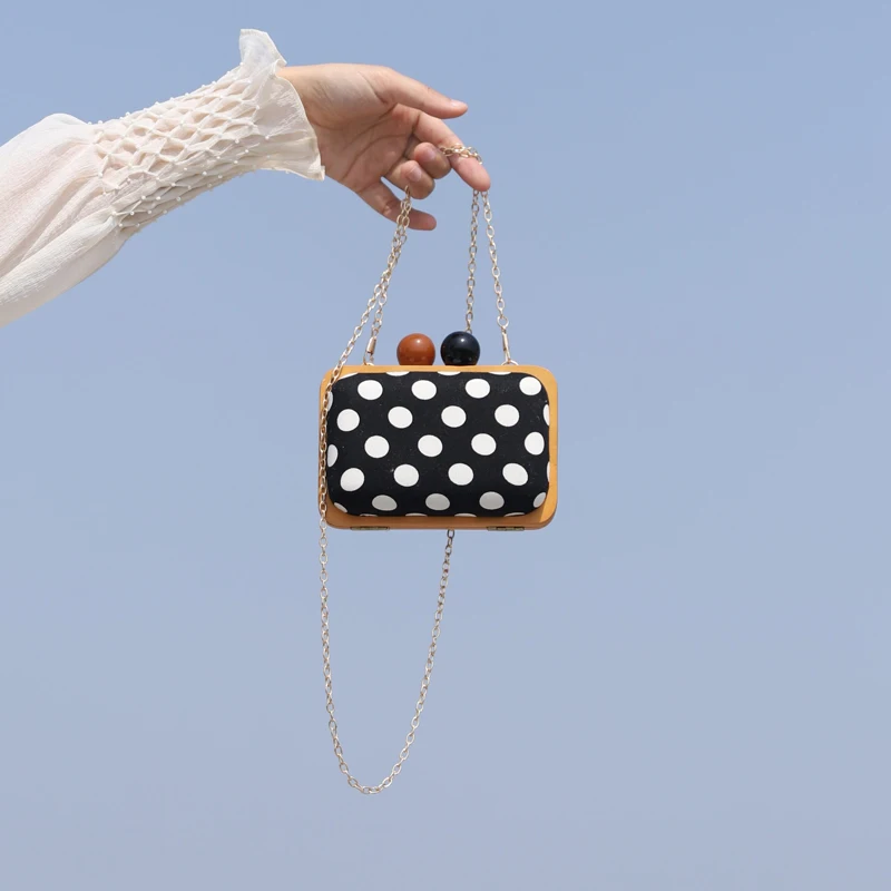 Женская вечерняя сумка мессенджер богемный клатч в стиле ретро с деревянным