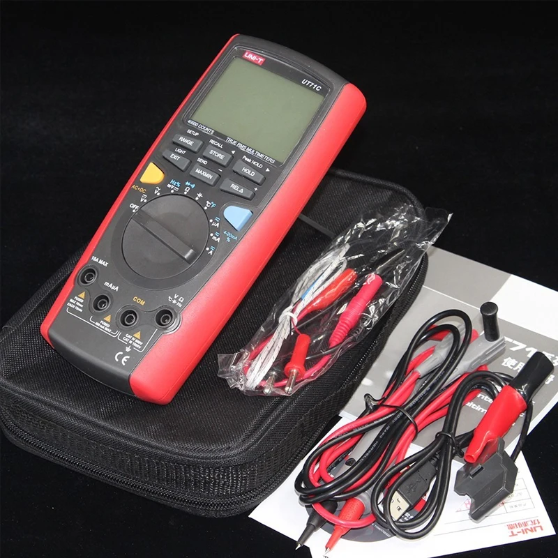 UNI T UT71C LCD интеллектуальный цифровой мультиметр Вольт Ампер Ом Емкость Темп