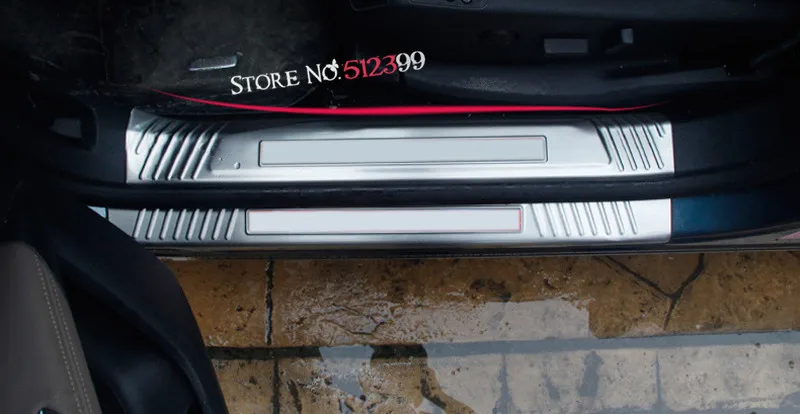 8 шт. внутренняя и внешняя защитная Накладка на порог из нержавеющей стали для