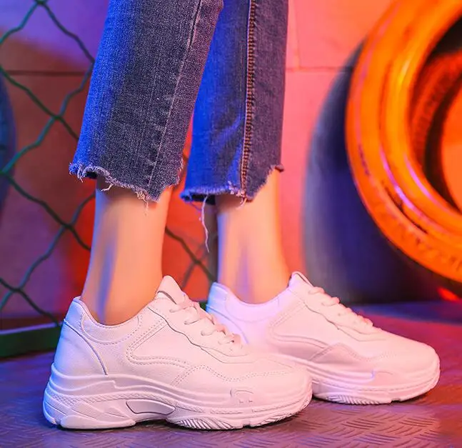 Женская Повседневная обувь из замши на платформе белые кроссовки Chaussure Femme EE2