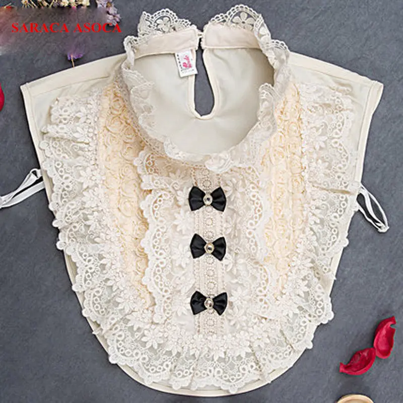 

Wholesale New Women False Collar Clothes Shirt Detachable Collars Ivory white Lace Flower A123 A124 A125