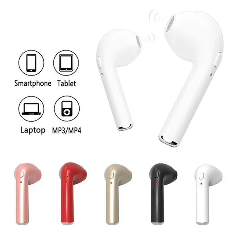 I7 i7s наушники в ухо Bluetooth мини беспроводные гарнитура с микрофоном для iPhone