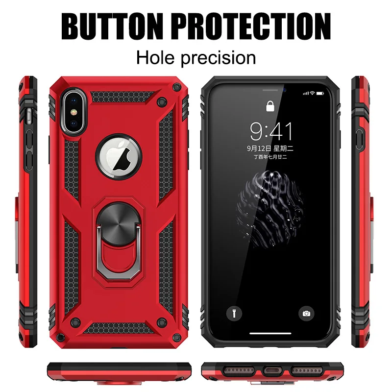 Roc Joan чехол для Apple iPhone XS Max X XR 8 7 6 6S Plus с подставкой полная защита ПК и мягкий ТПУ |