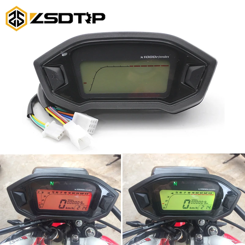 Цифровой цветной ЖК датчик ZSDTRP с подсветкой 13000 об/мин одометр тахометр | Отзывы и видеообзор