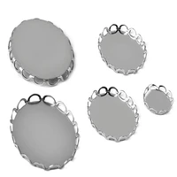 30pcs 2018 new pure stainless steel inner diameter 1318mm1825mm lace oval bottom tray accessories wholesale