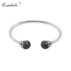 Женский браслет с черепом, из серебра 925 пробы, в форме сердца