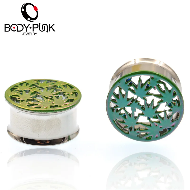 Корпус в стиле панк двойные расклешенные ажурные ушные пробки 1 пара нержавеющая