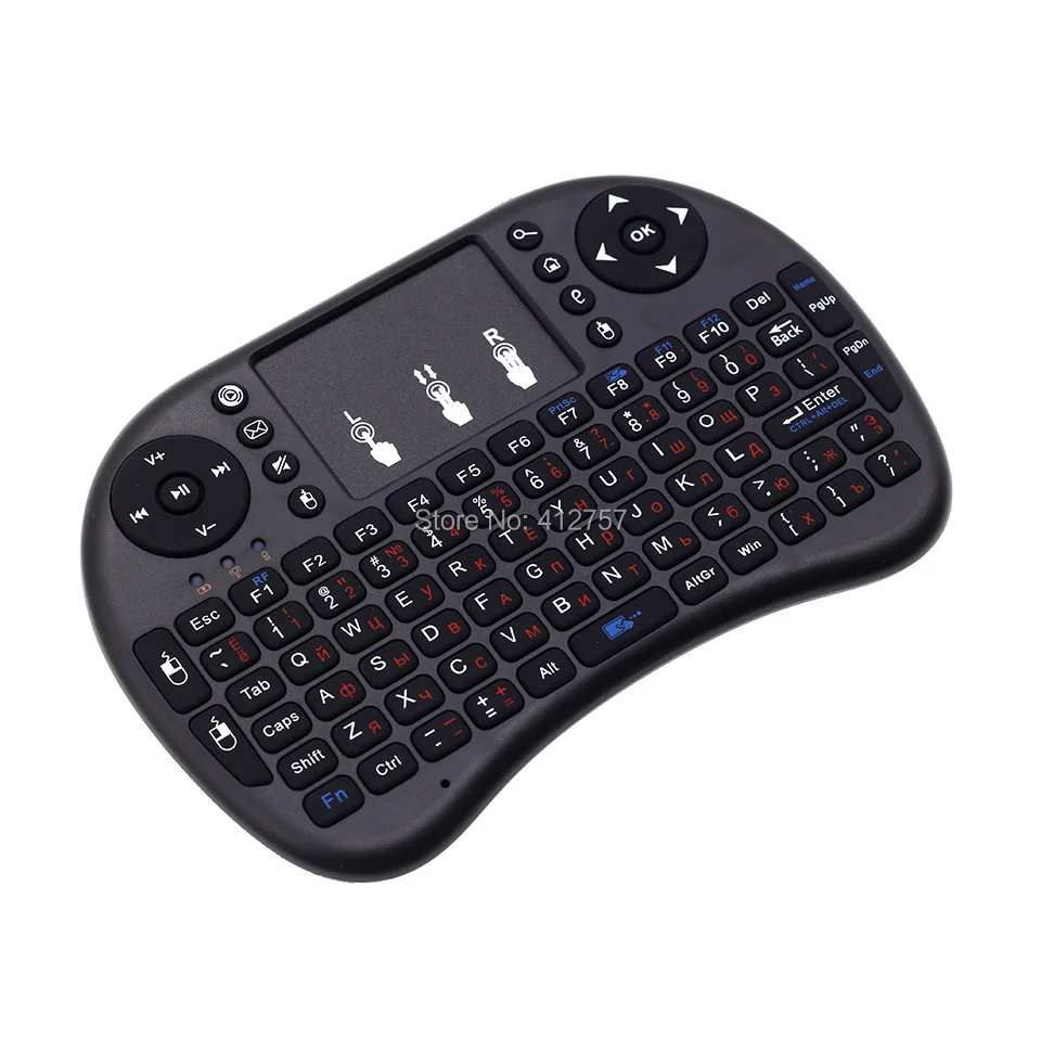I8 английская русская клавиатура 2 4G мини беспроводная Air Mouse с тачпадом для Android TV