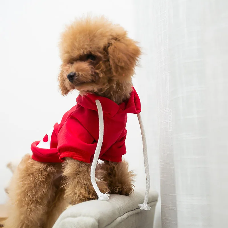 Red For Pet Горячая собака одежда для маленьких собак Французский бульдог хлопок пальто толстовки для Мопс осень лето Чихуахуа питомец одежда Ropa Perro PC0039 - Цвет: Red For Pet