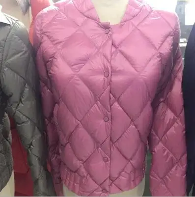 

Autumn Winter Women Ultra Light White Duck Down Jacket Parka Casual O Neck Ladies Thin Short Coats Tops
