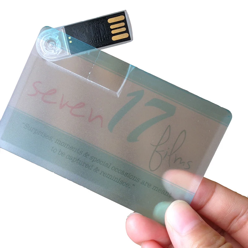 Прозрачная карта USB флэш накопитель индивидуальный логотип ключ бизнес подарок 32