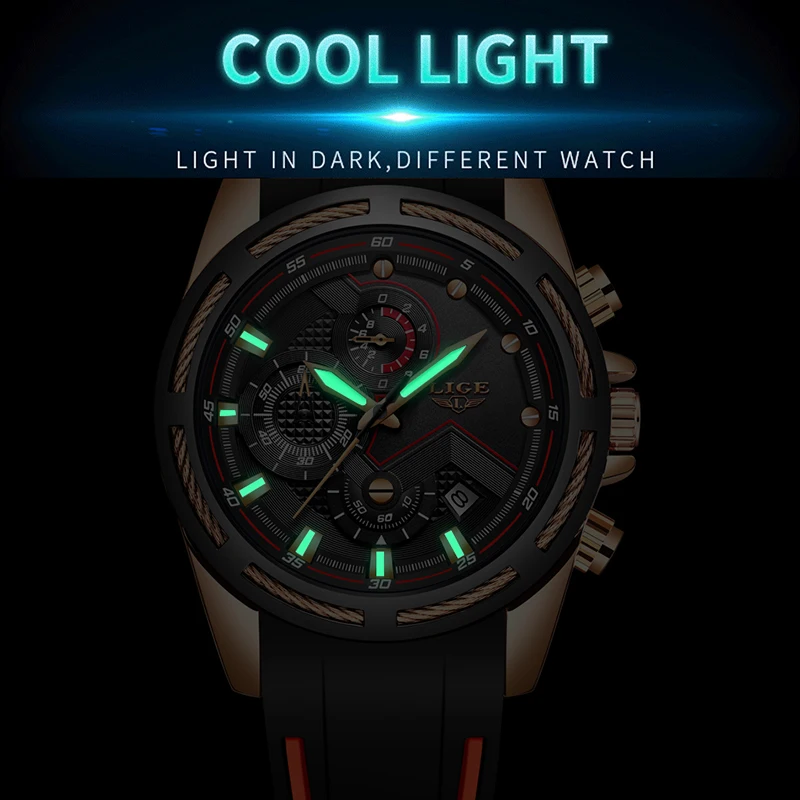 LIGE новые мужские s часы Топ люксовый бренд уникальные спортивные кварцевые Дата