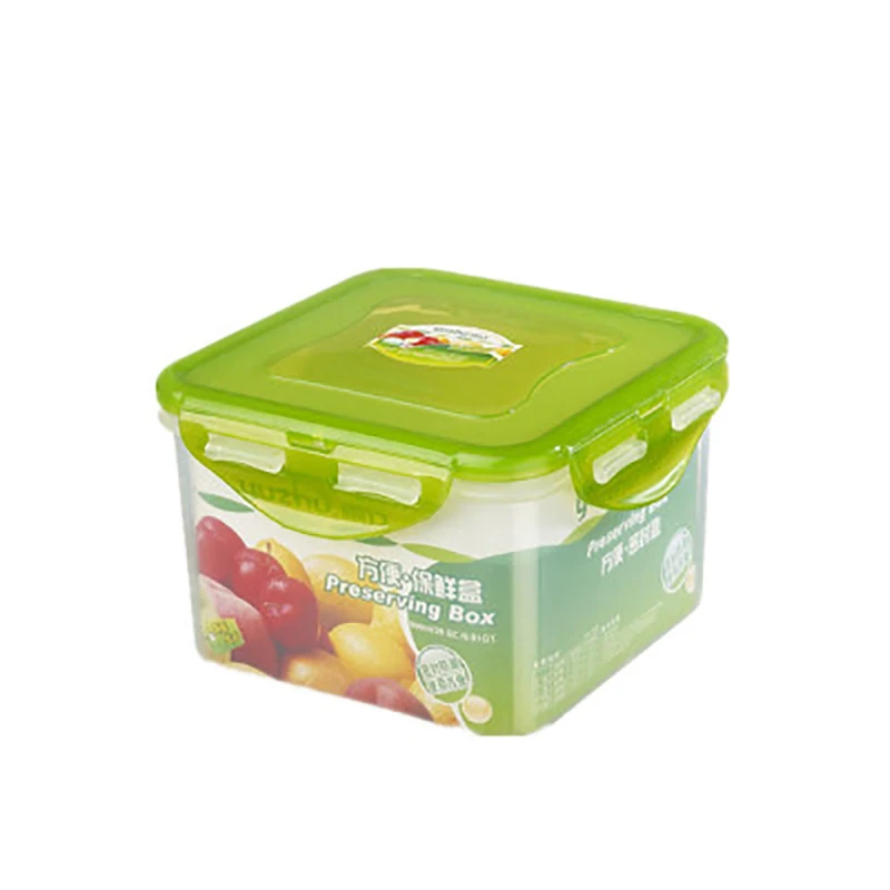 Square crisper BAISPO пластиковый Ланч-бокс, контейнер для еды, портативный Кухонный Контейнер для хранения, студенческий детский Ланч-бокс для овощей, фруктов, риса, салата - Цвет: Square crisper