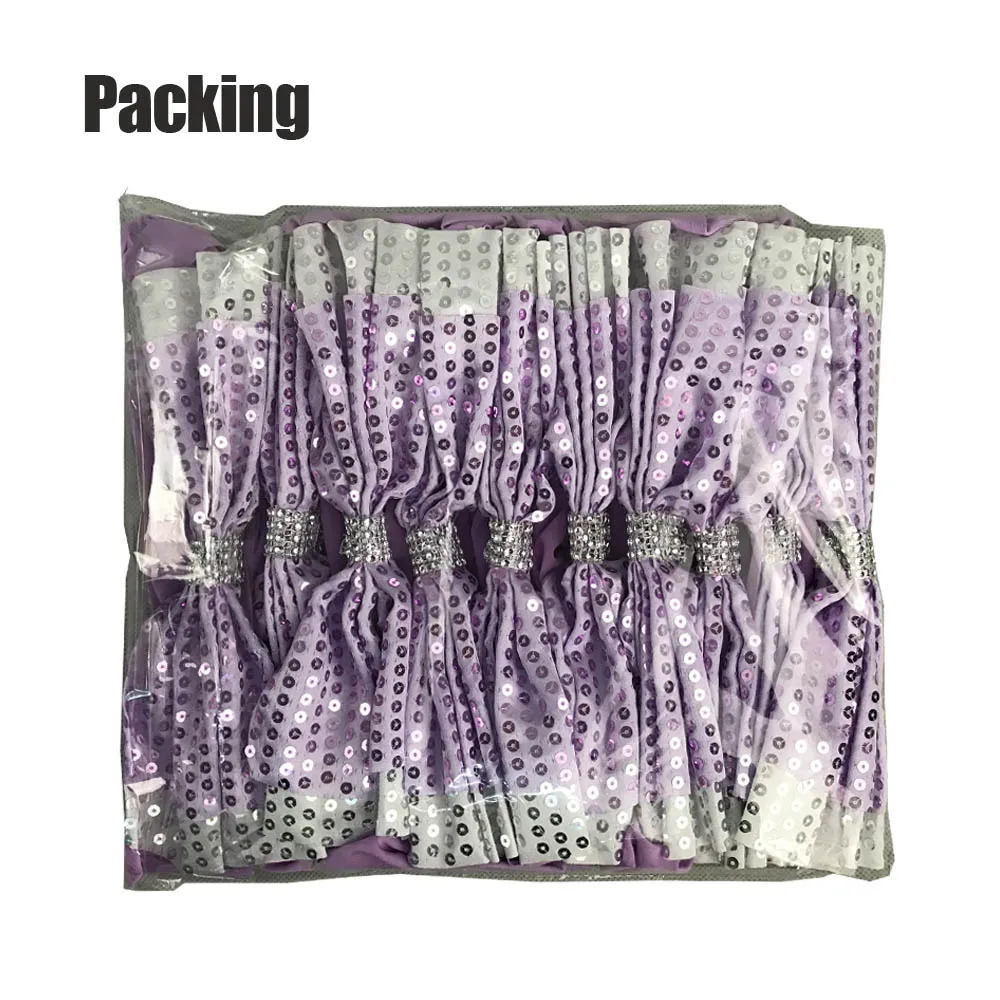 

50pcs/lot Red/Blue Multi Color Already Bow Tie Sequin Chair Sash With Elastic Spandex Band For Wedding Party Birthday Decoration