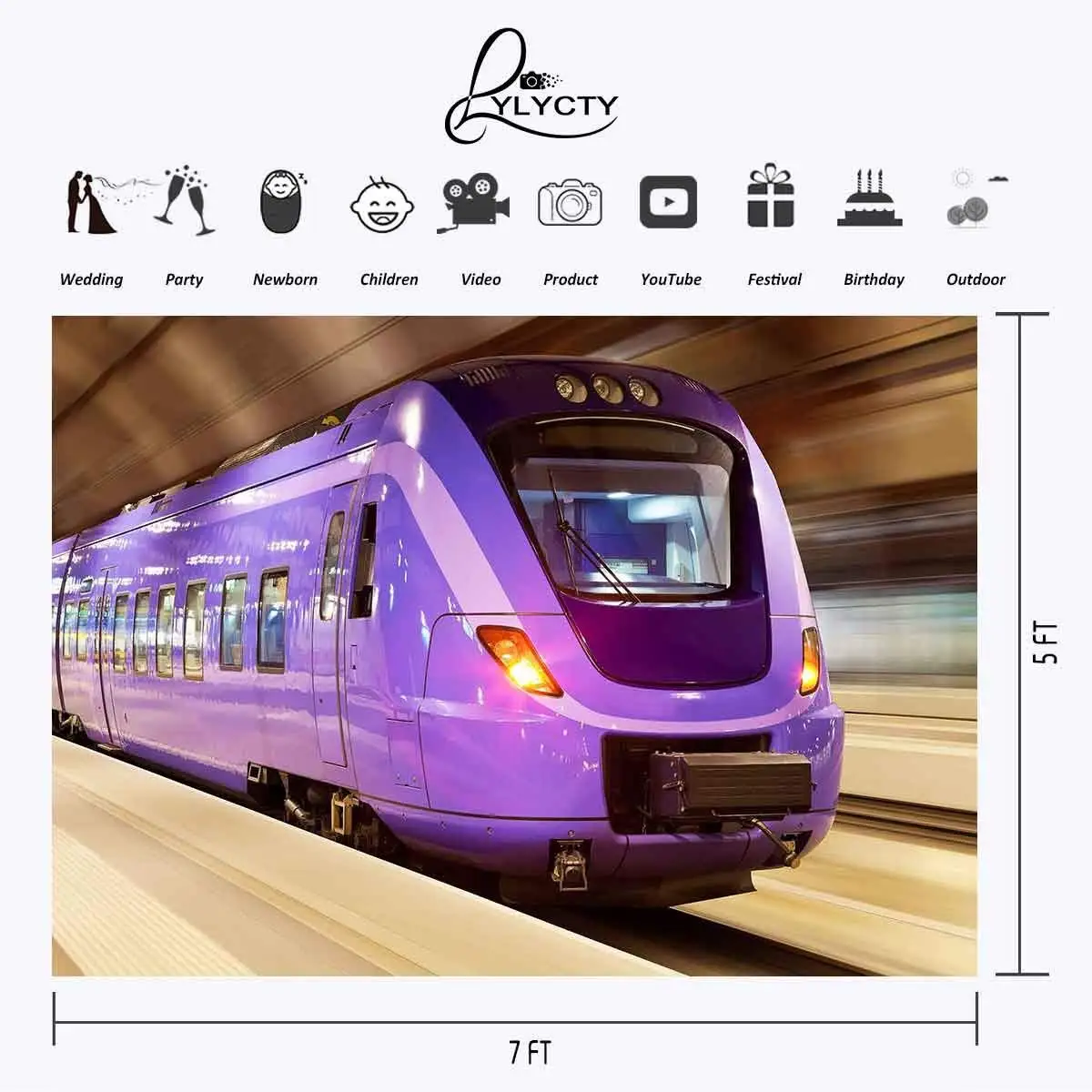 7x5ft фиолетовый фон Metro высокоскоростной для фотосъемки в метро и студийный