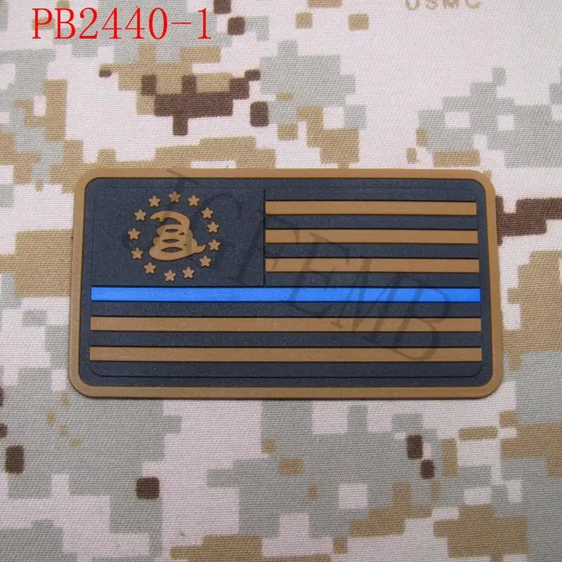 Тонкая Голубая линия змея американский флаг военный тактический моральный дух 3D