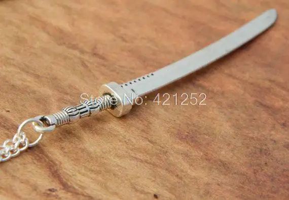 12 шт Катана самурая или ниндзя Ожерелье меч доступно на цепочке кожаном ожерелье