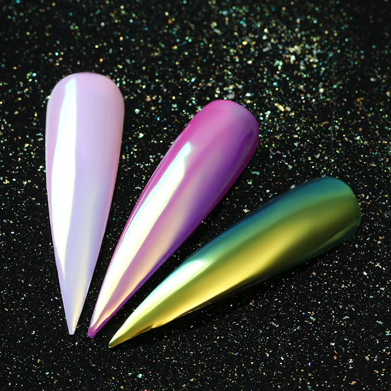 1 коробка пудра для ногтей с неоновым эффектом Хамелеон Блестящий зеркальный