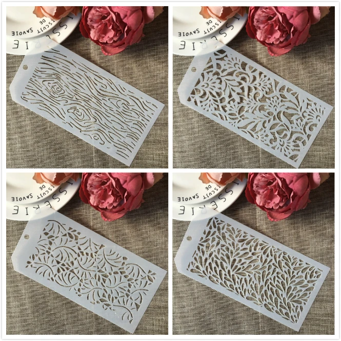 4 шт./компл. 24*12 см деревянный узор капли воды DIY Layering трафареты живопись скрапбук