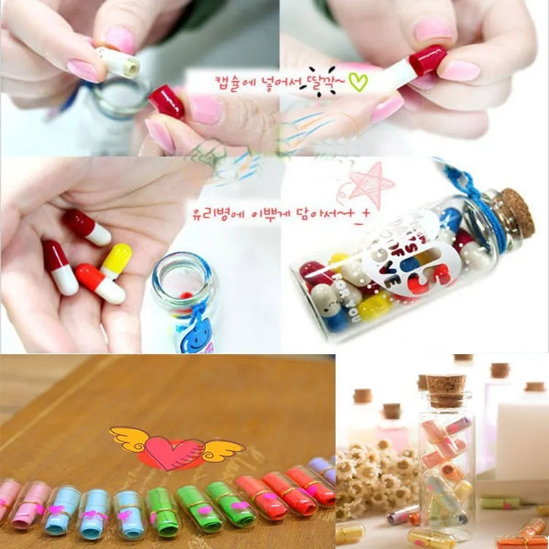 50 шт. несколько Цвет мини капсулы массаж Бумага сердце Форма Декор сообщение с