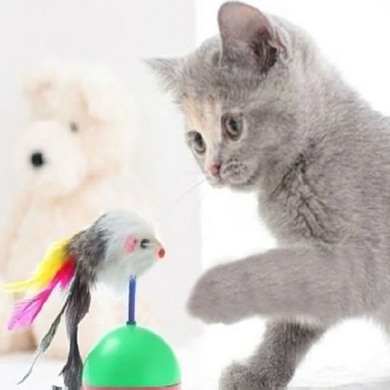 Прочные игрушки для кошек меховая ложная мышь мини забавные котенок тумблер 5