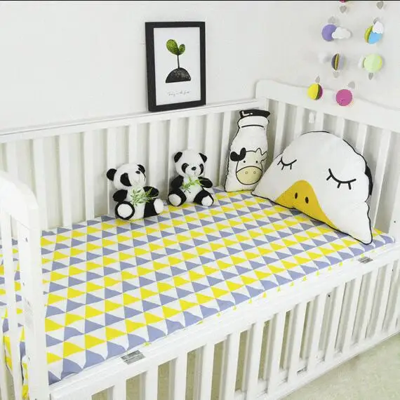 fitted sheets 18 Детская простыня из хлопка для кроватки, мягкий матрас для детской кровати, защитный чехол с рисунком для новорожденных, простыня для кроватки, размер 130*70 см - Цвет: fitted sheets 18