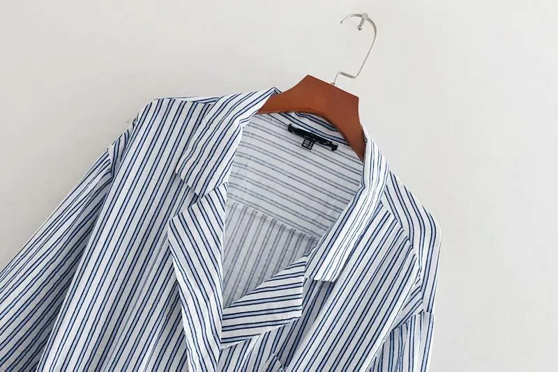 Женское платье-рубашка Heydress Повседневное платье в полоску с длинным рукавом и