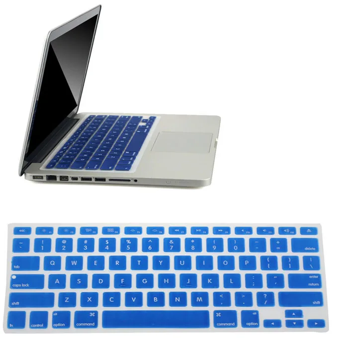Navy Силиконовый защитный чехол для клавиатуры для Apple Macbook Pro MAC 13 15 Air 13, мягкие наклейки на клавиатуру 9 цветов# T3 - Цвет: Navy