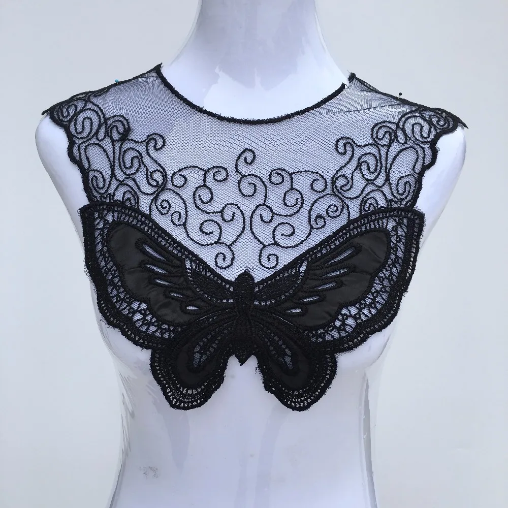 1 шт. вуаль черная ткань цветок венецианское кружево швейная аппликация сделай