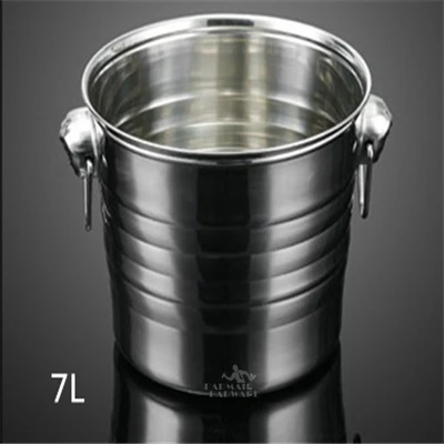 7L 1L-7L высококачественное ведро для льда из нержавеющей стали с ситечком& ледяной Тонг - Цвет: 7L