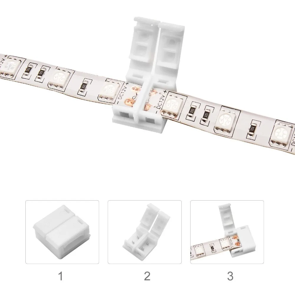 Одноцветная Светодиодная лента соединитель кабель PCB клип аксессуары наборы для