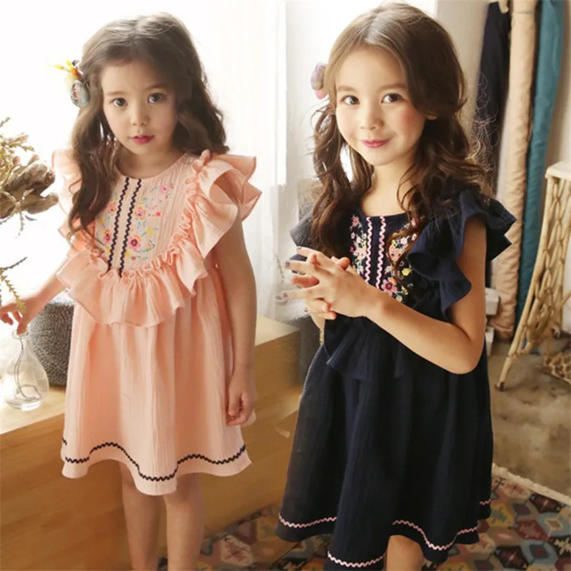 

Dulce Amor Girls Dress Elegant Baby Girl Embroidery Party Dress Spring Summer Kids Clothes For Girls Ruffles Princess Dresses