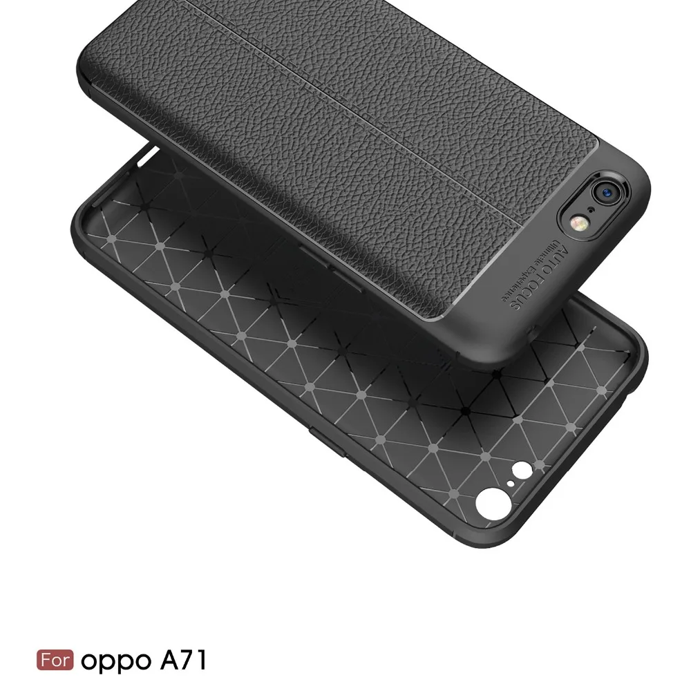 BEFOSSON зернистый кожаный чехол личи для oppo A71 телефона мягкий ТПУ - купить по