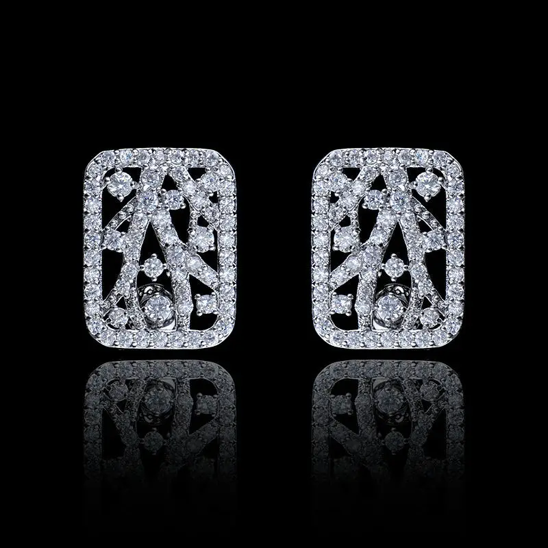 YAN MEI Austrian CZ Fashion Brand Stud Earrings Vintage Summer Style Ear Cuff Jewelry For Women Wholesale GLE4633 | Украшения и