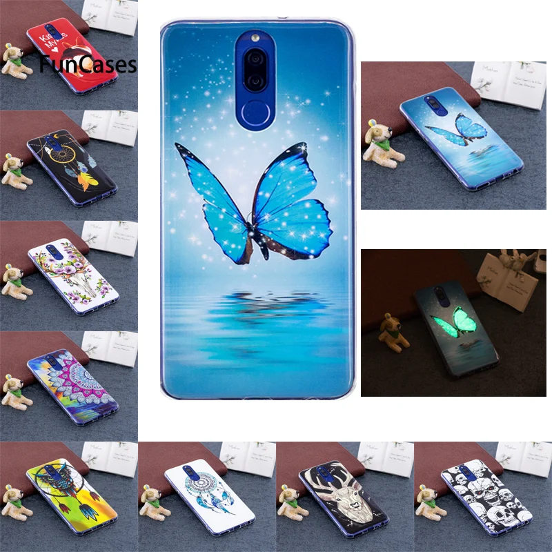 Светящийся чехол для huawei Mate 10 Lite силиконовый Novia 2i фосфоресцирующий блестящий Honor