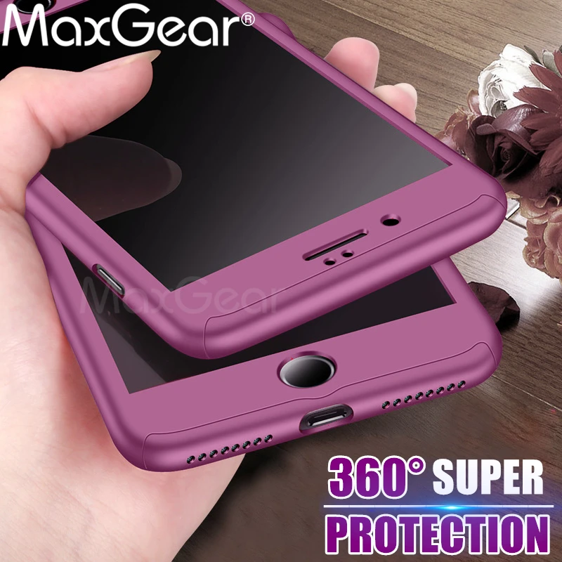 MaxGear 360 градусов полный корпус жесткий чехол для iPhone 7 8 Plus Гибридный