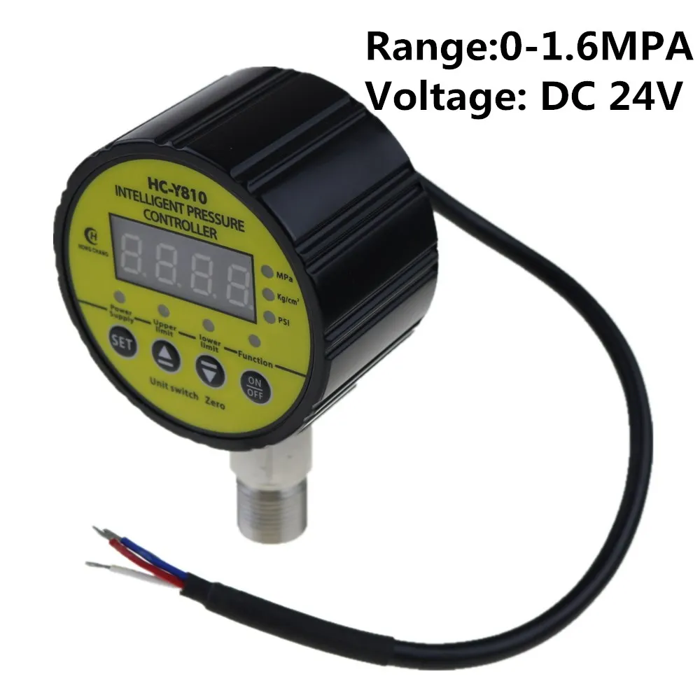 Pressure Switch Digital Pressure Gauge Relay Dc24v Output  0-1.6mpa