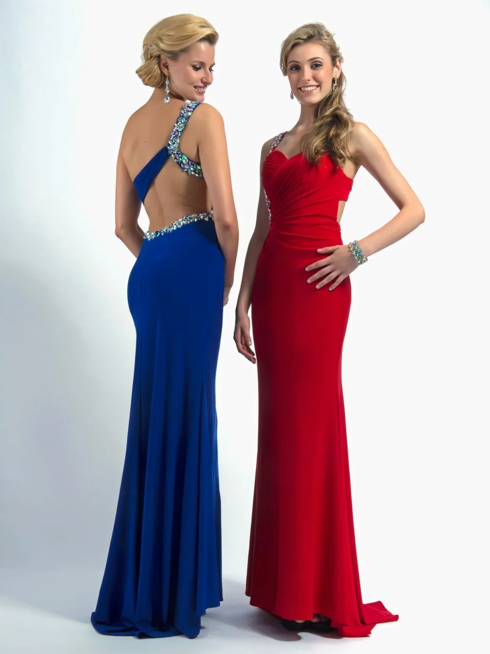 Свадебные платья феста 2016 Русалка Пром Платья с Сексуальная Спинки Одно Плечо